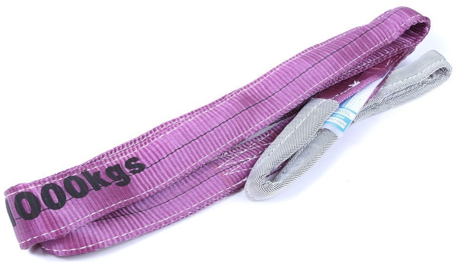 4 x Flat Webb Lifting Sling, WLL 1,000kg x 2M (With Test Cert).