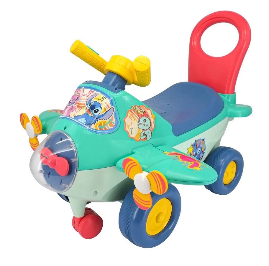 DISNEY Lilo & Stitch Animated Lights Stitch's Activity Plane Ride Toy, Teal