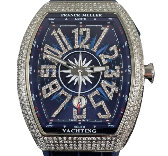 FRANCK MULLER VANGUARD YACHTING 44 x 53.7MM STEEL V45 SC DT AC BL BXP & COA