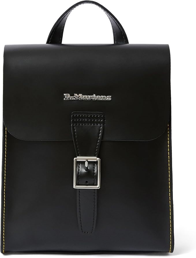 DR. MARTENS Mini Durable Leather Backpack with Smooth Sheen, Black Kiev Lea