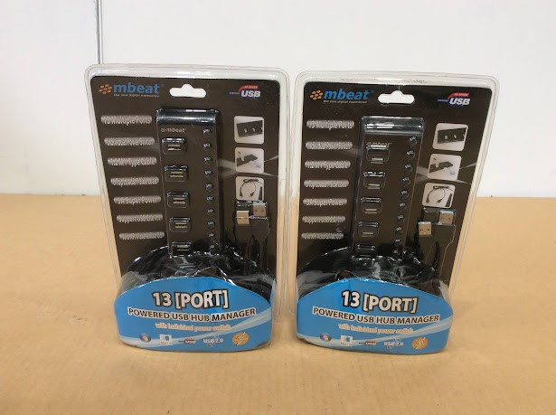 Mbeat 13 Port USB-M13HUB Powered USB Hub Manager - New (Lot of 2)