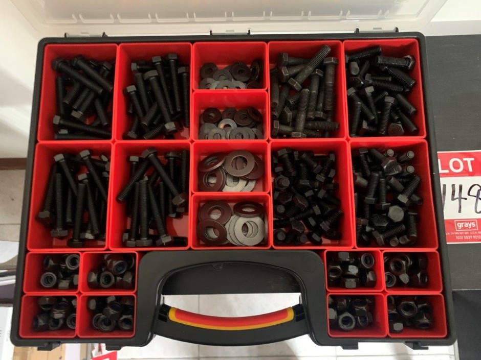Large Quality Carry Case with Various Size Bolts (Unused)