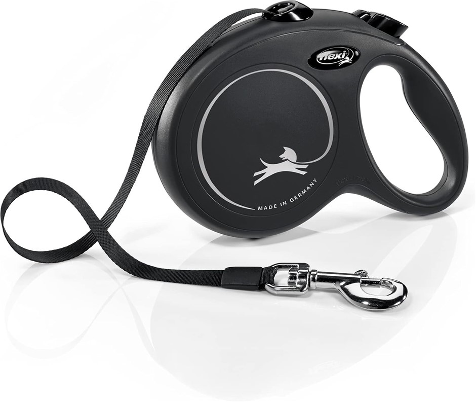 Flexi Classic Tape Retractable Dog Lead Black Large 5 Metres