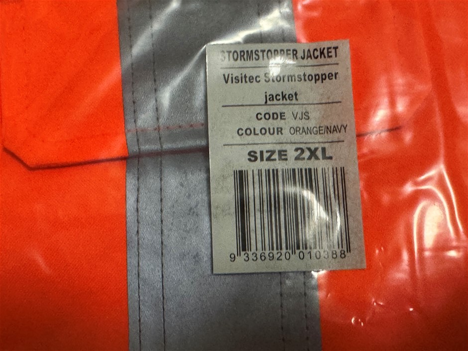 VISITEC STORMSTOPPER HI VIS WORK JACKET ORANGE / NAVY SIZE 2XL