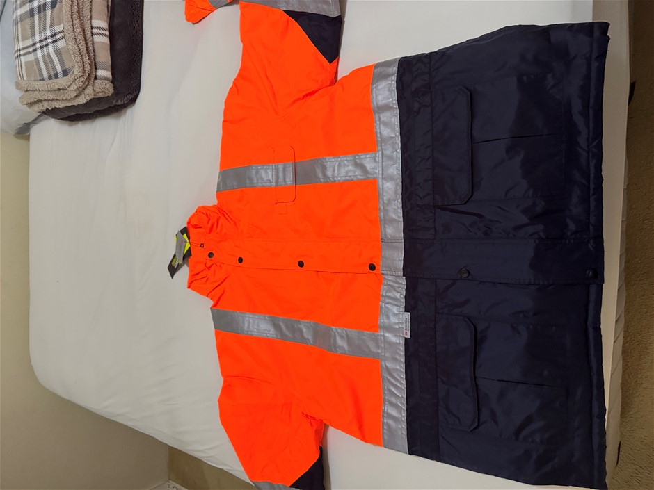 PORTWEST ORANGE/NAVY HI VIS JACKET SIZE 7XL