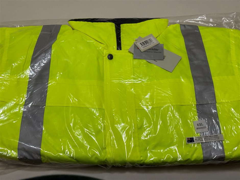 WORKSCENE OUTDOOR WORLD HI VIS JACKET YELLOW/NAVY SIZE 6XL