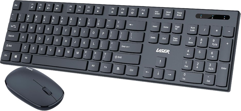 LASER Wireless Keyboard and Mouse Combo Slim Silent Black (KBX-WKBMCOM-L)