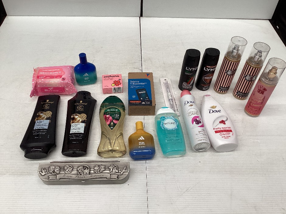 Assorted beauty products