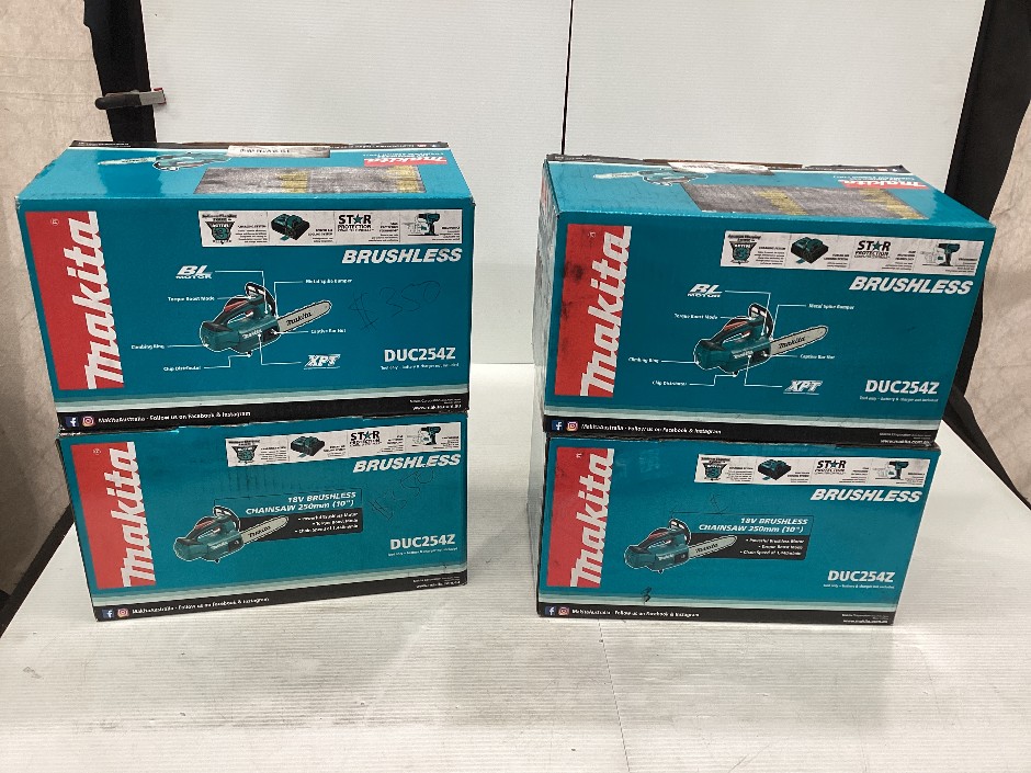 <p>4x Makita 18v Brushless 250mm Chainsaw skins</p>