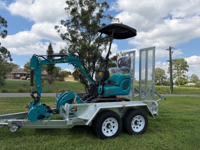 KOBOLT KX11 Excavator (Multiple attachments included) with Trailer