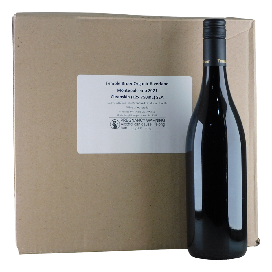 Temple Bruer Organic Montepulciano 2021 Cleanskin (12x 750mL), SEA.