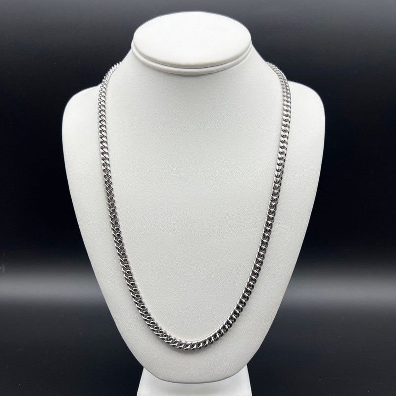 Silver-Filled Cuban Link Chain Necklace, 6MM Wide - 66cm