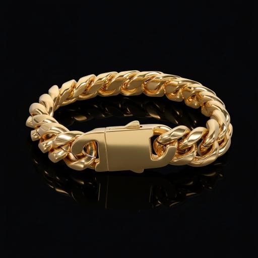 18K Gold-Filled Cuban Link Chain Bracelet, 12MMWide - 22.8cm