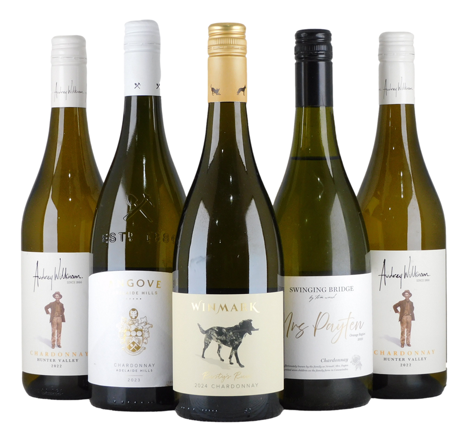 Mixed Premium Chardonnay Pack (5x 750mL), AUS