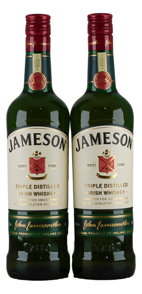 Jameson Triple Distilled Irish Whisky (2x 700mL), Ireland.
