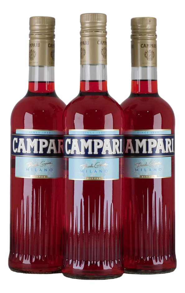 Campari Bitter Aperitif (3x 700mL), Italy.