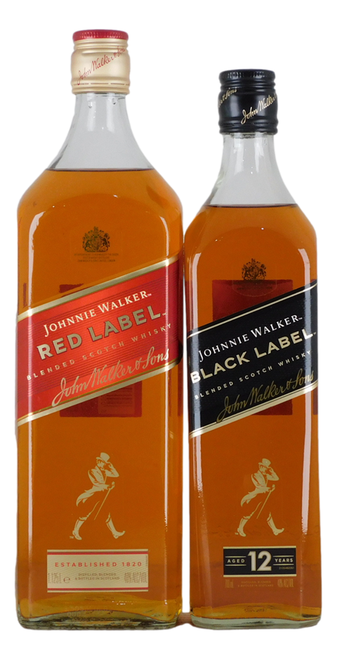 Johnnie Walker Blended Scotch Mixed Pack (1x 700mL + 1x 1.125L), Scotland