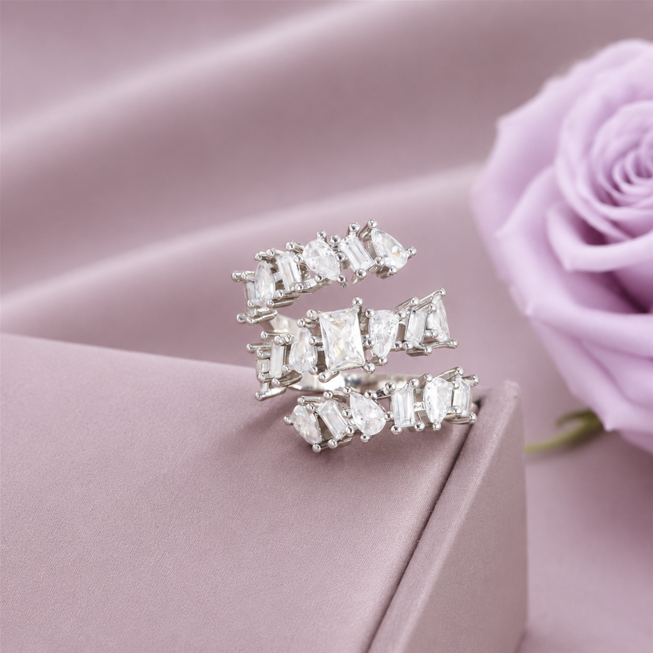 Wrap Around AAA+ Cubic Zirconia Ring