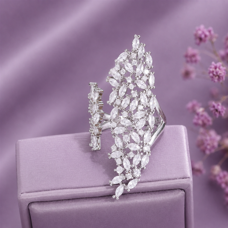 Shimmering AAA+ Cubic Zirconia Bold Ring