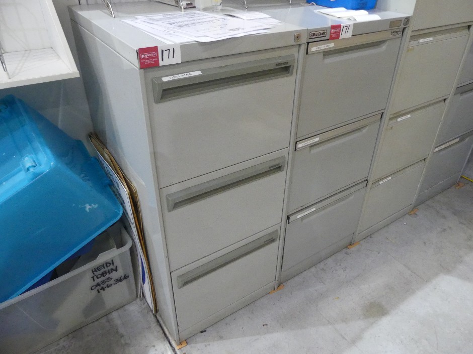 3 Drawer Metal Filing Cabinets (Qty 2)