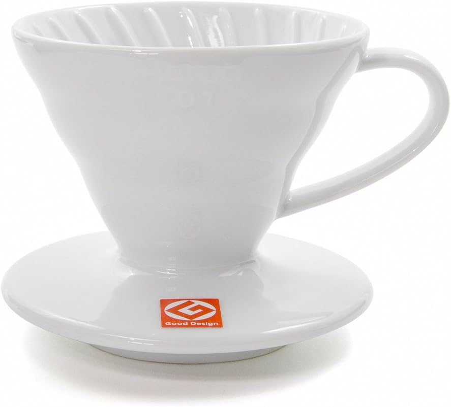 3 x HARIO V60 Plastic Coffee Dripper, Size 02, White.