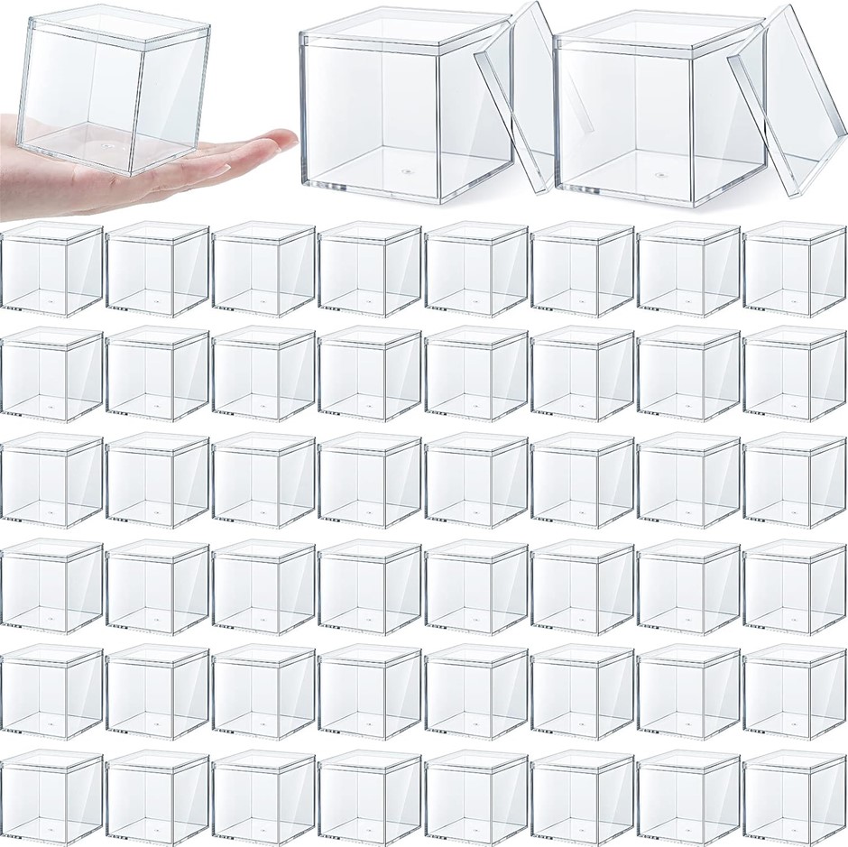 Clear Acrylic Plastic Square Cube Small Acrylic Box with Lid Storage Mini A