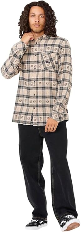 RIP CURL Men's Archive Flannel Shirt, Cement, Size M, 01LMSH. RRP: $90.