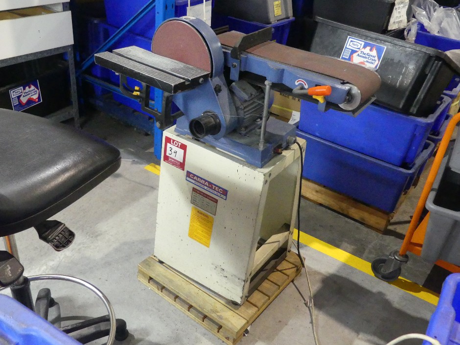 Carba-Tec Pedestal Belt Sander with Side Disc