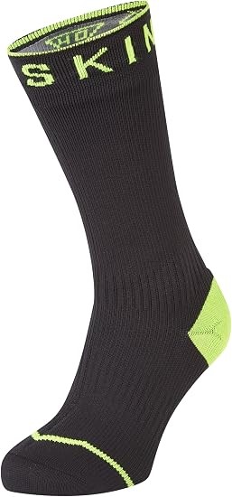 SEALSKINZ Unisex Waterproof All Weather Mid Length Sock with Hydrostop, Siz
