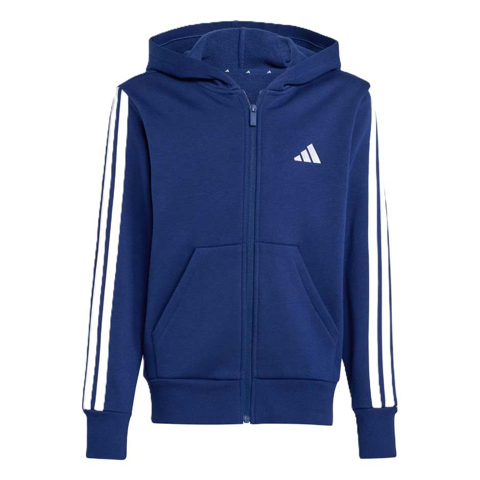 ADIDAS Kids' Unisex 3S Fleece Zip Hoodie, Size AU 11-12Y, DarkBlue/White, J
