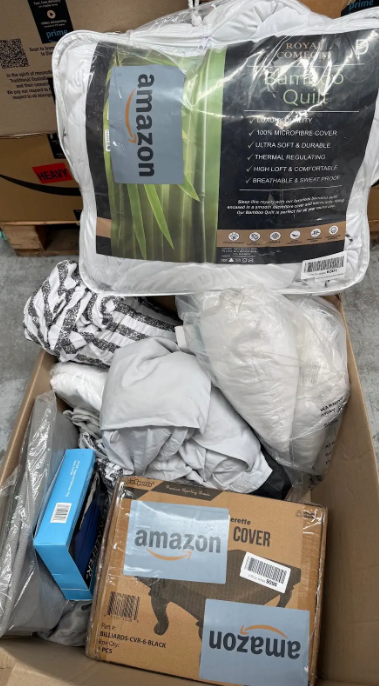 Assorted Box of Bedding, Quilt etc. NB: Items may not be in original packag