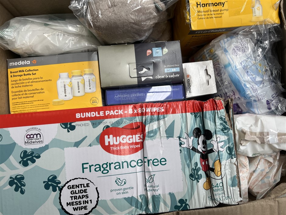 10 x Assorted baby products. NB: Photo as is. Some Not in Original Packagin