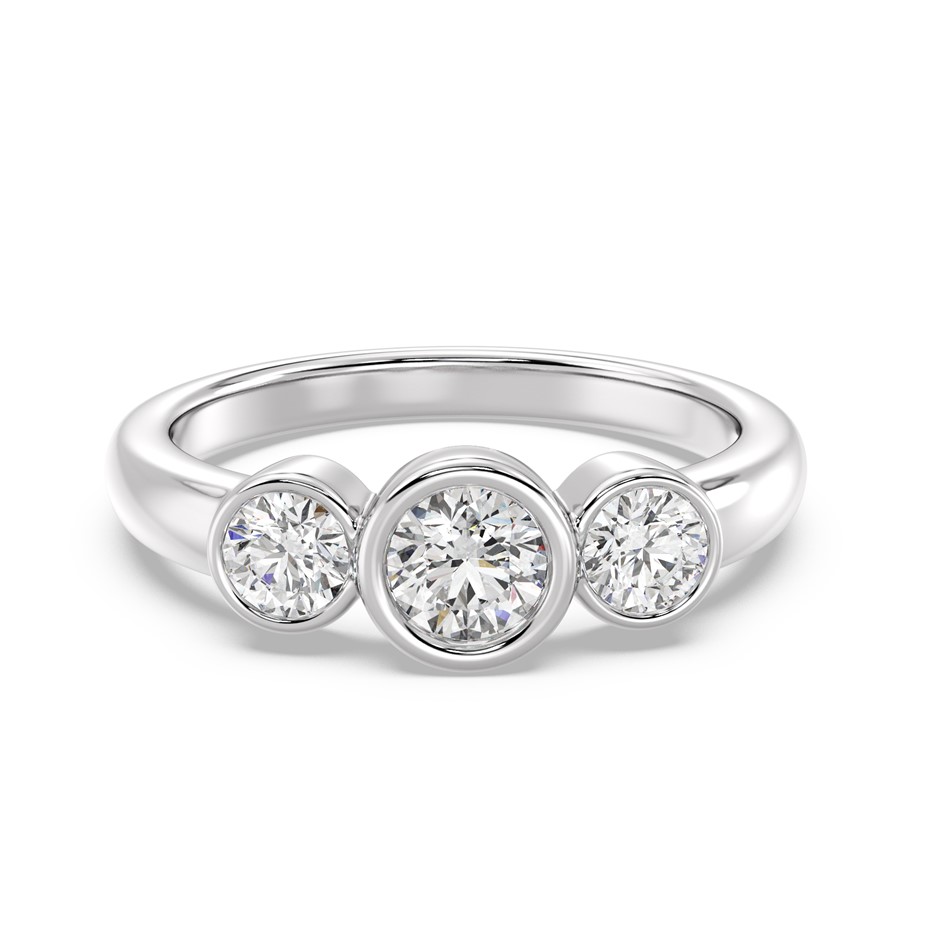 1.04 Carat White Gold Triology Lab Grown Diamond Ring