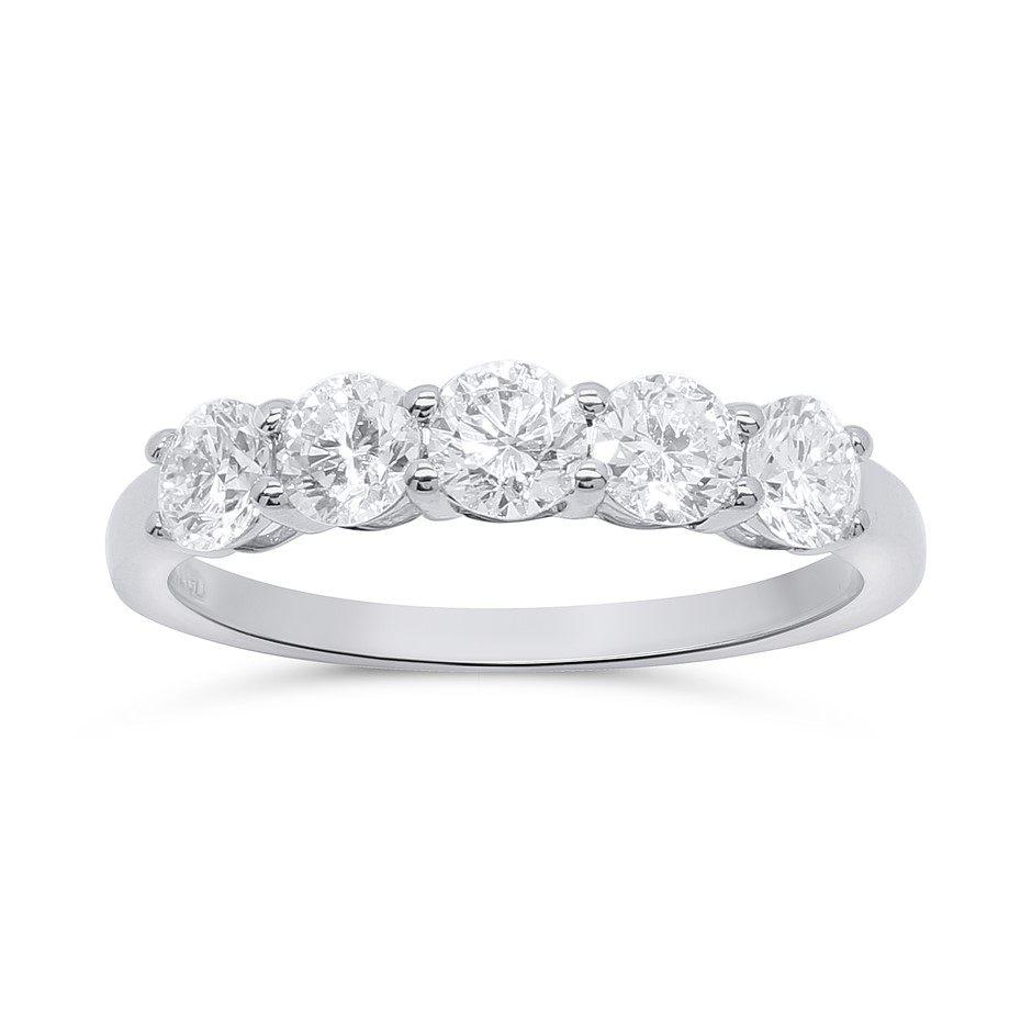 0.75 Carat White Gold Lab Grown Diamond Band 9K