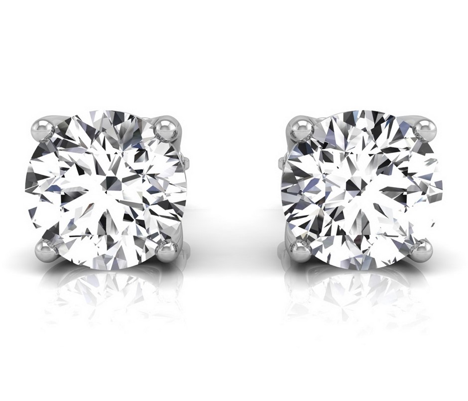 4.09 Carat Platinum Diamond Solitaire Earrings IGI Certified