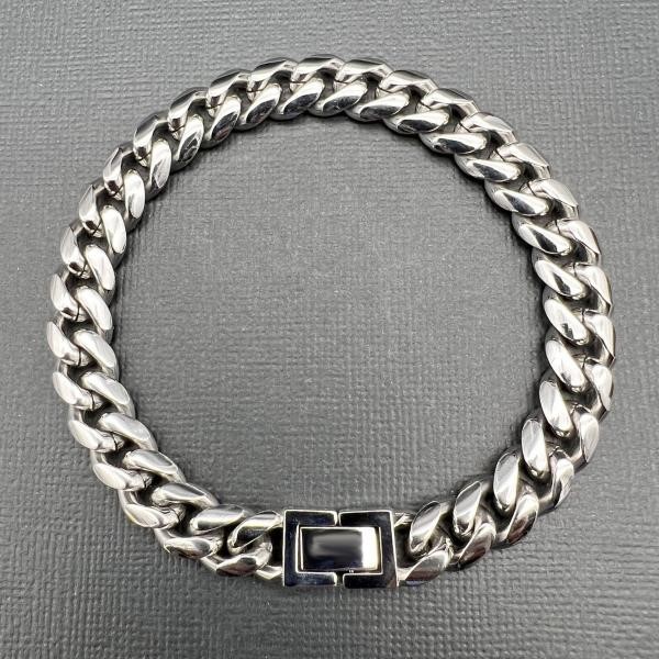Silver-Filled Cuban Chain Bracelet, 10MM Wide - 20.3cm