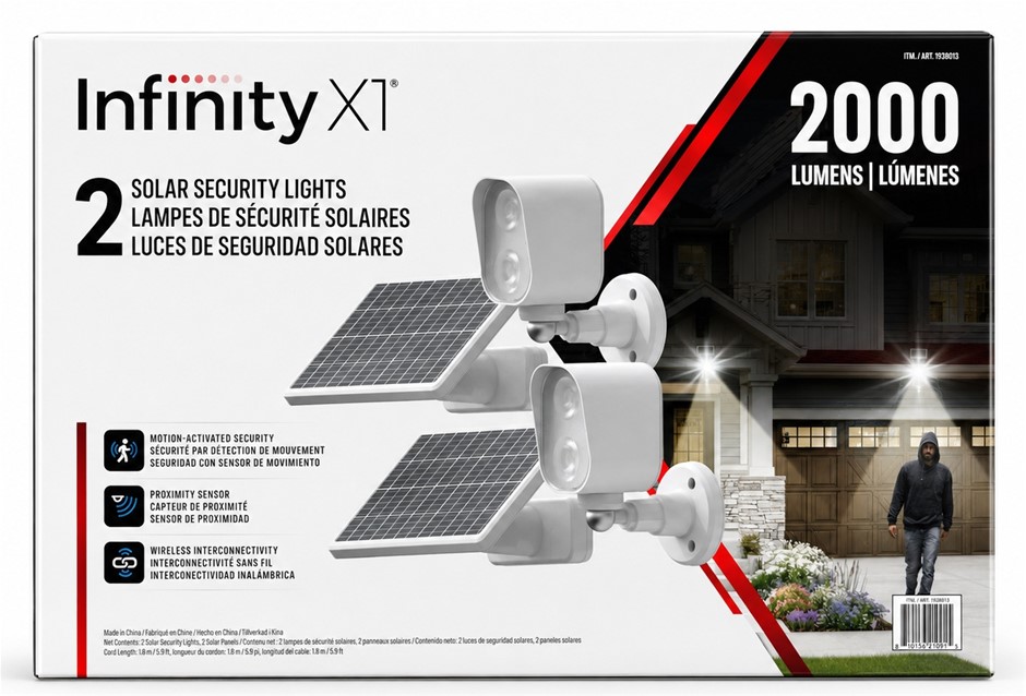 INFINITY X1 Solar Security Light 2-Piece.