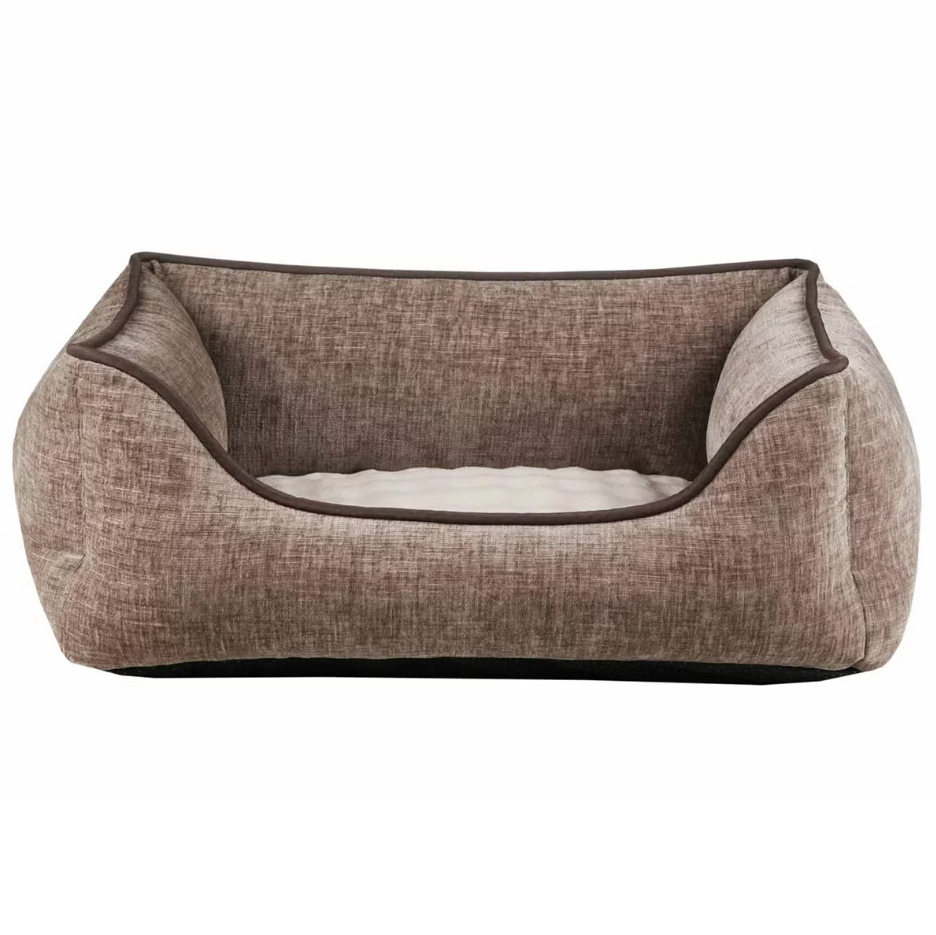 SIGNATURE 21" x 25" Wide Walled Cuddler Pet Bed, Brown. N.B: Minor stain.