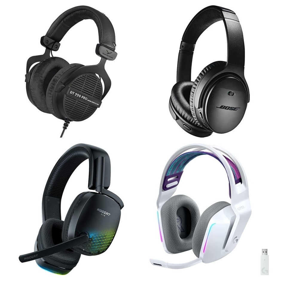 4 x Headphones. 1 x BEYERDYNAMIC DT 990 Pro 80 Ohm Studio Headphones. 1 x B