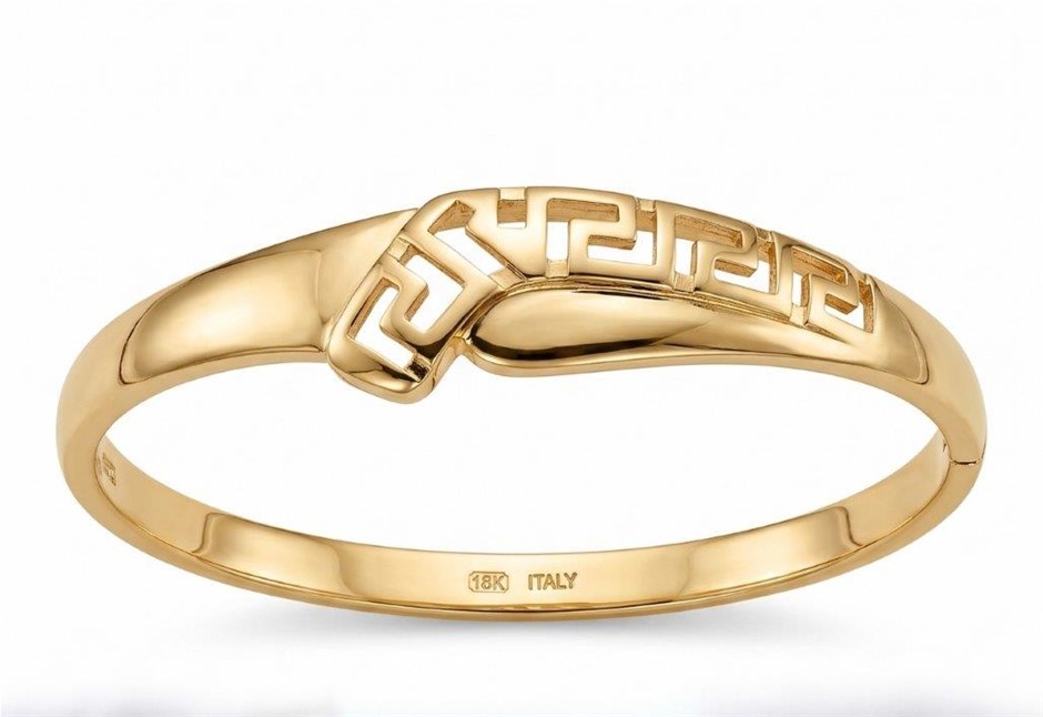 18K/ITALY Yellow Gold Bonded bangle -(stamped 18K/Italy)