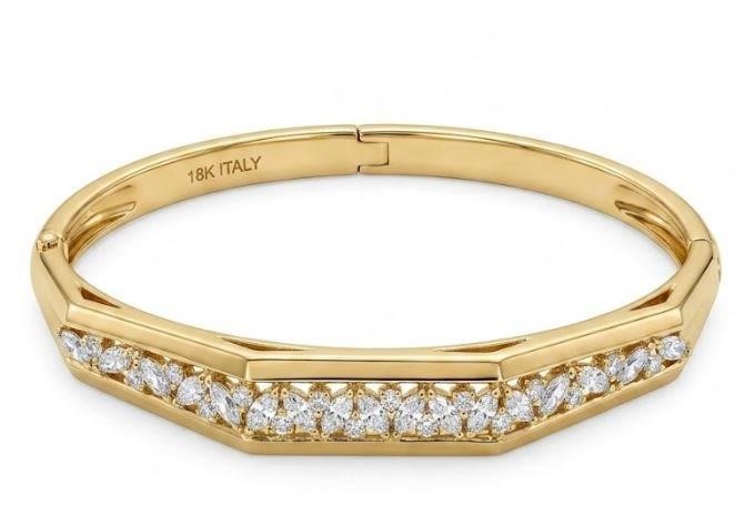 18K/ITALY Yellow Gold Bonded bangle -(stamped 18K/Italy)