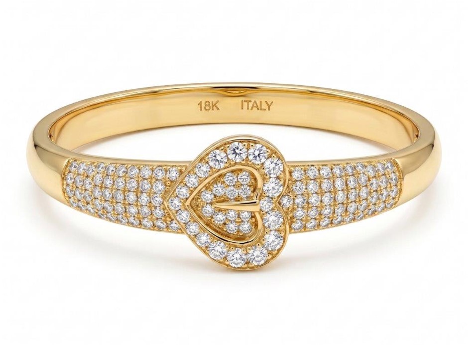18K/ITALY Yellow Gold Bonded bangle -(stamped 18K/ITALY)-Bonus Gift