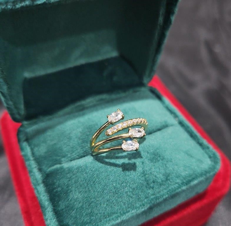 14K/Italy 1.5ctw Oval Cut Yellow Gold Bonded Ring Warranty Quality-8US