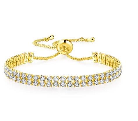 Two Rolls 925 Sterling Silver Tennis Bracelet Brilliant Cut Simulated