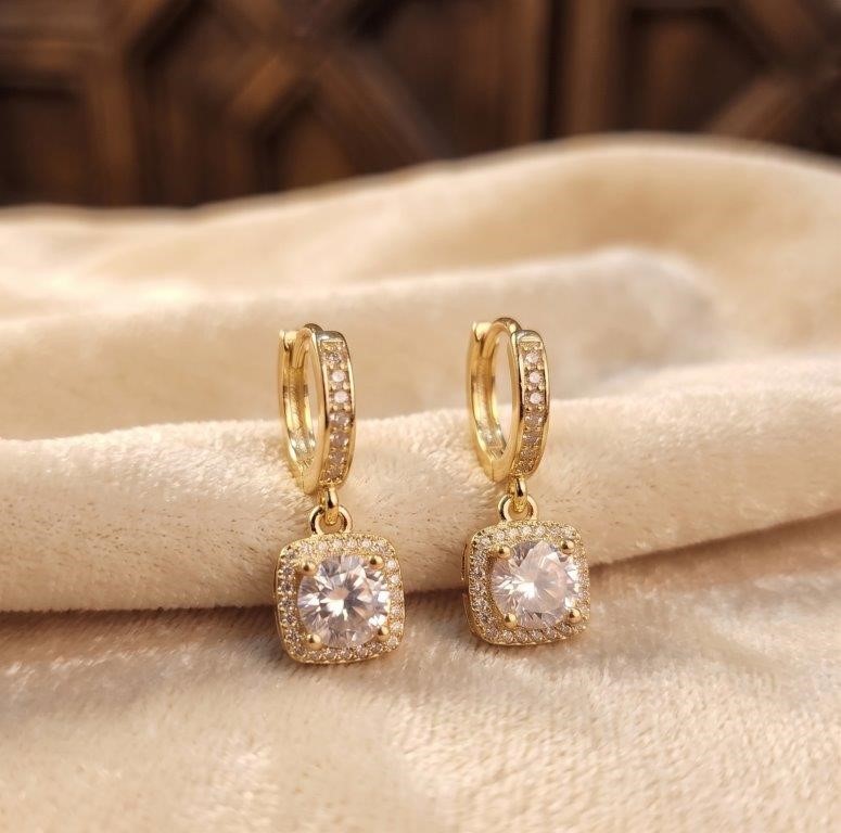 925 Sterling Silver 2.0ctw White  Earrings  Simulated Diamonds
