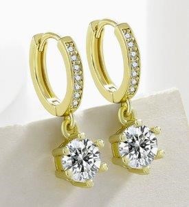 925 Sterling Silver 2.0ctw White Earrings Simulated Diamonds