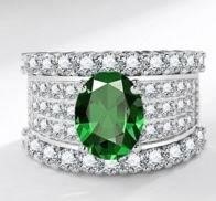 925 Sterling Silver 1.0ct oval Cut White  Ring  Simulated Diamonds
