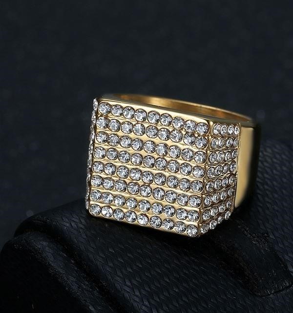 Men's 925 Silver Ring – Gold Finish – S925 Italy Stamped – Size 11 US
