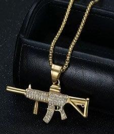 Jewelz Merchants Gold-Tone Rifle Pendant Necklace – Free Chain