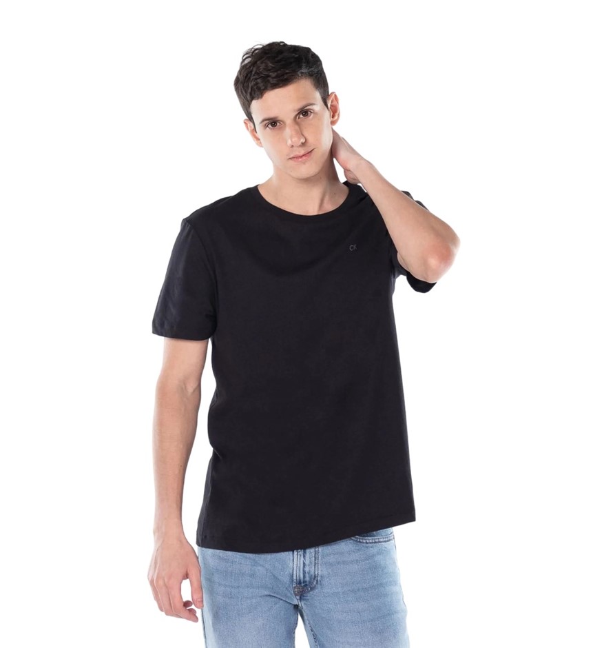 CALVIN KLEIN Men's Liquid Touch Tee, Size L, 100% Cotton, Black (001), 40LC
